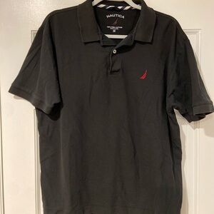 Nautica Men's Polo Shirt in Black with Red Logo